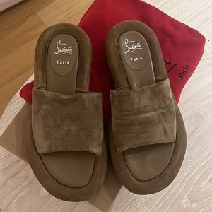 Christian Louboutin “Holly Summer” Suede Slides